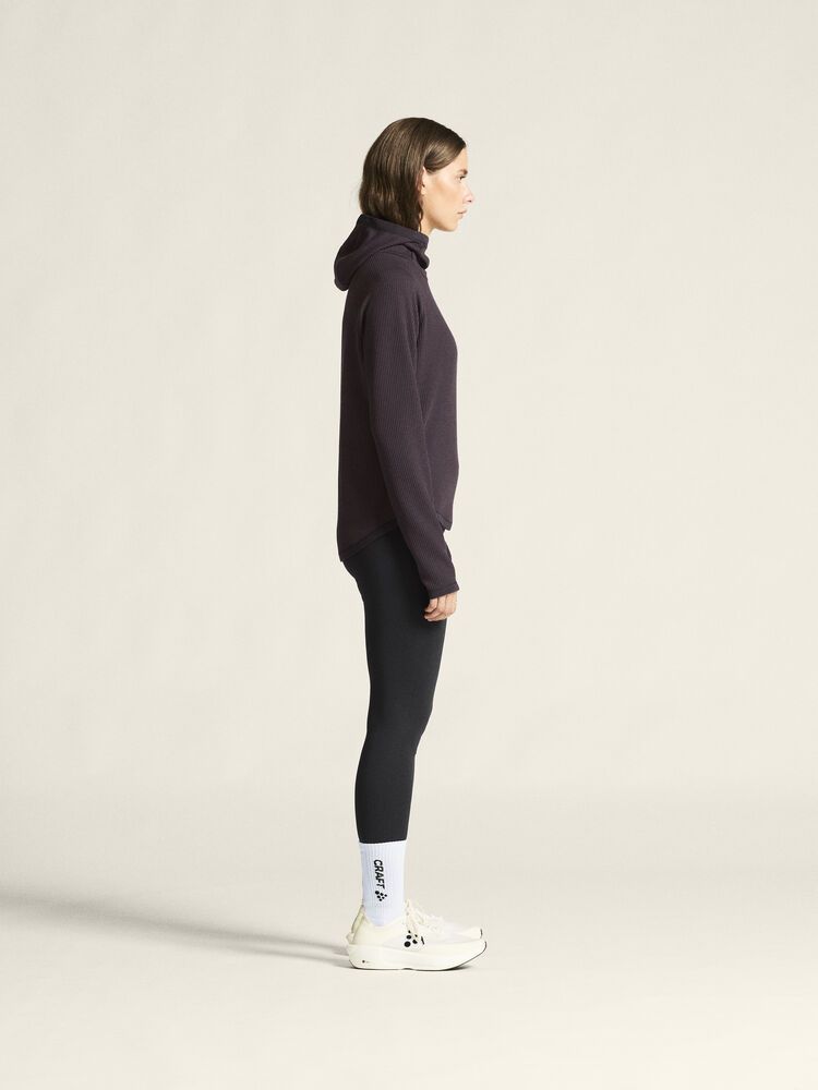 Grid Hood Hoodie Damen
