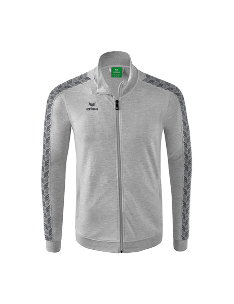 Essential Team Tracktop Jacke Erwachsene; Kinder hellgrau melange/slate grey