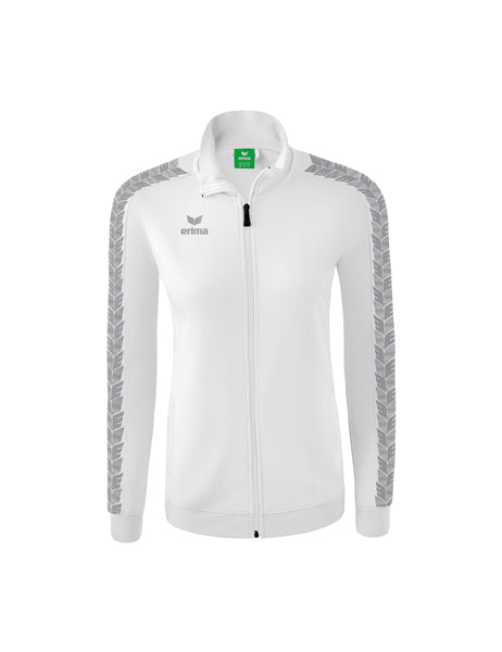 Essential Team Tracktop Jacke Damen weiß/monument grey