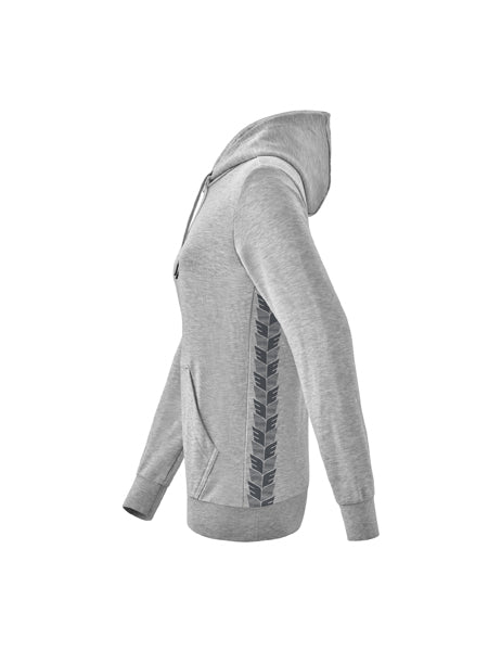 Essential Team Kapuzensweat Damen hellgrau melange/slate grey