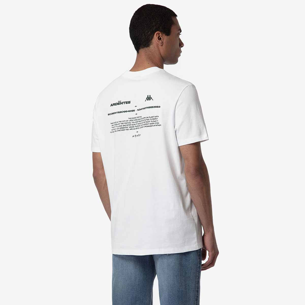 T-Shirt Leslie Les Ardentes x Kappa Weiß Herren - Bild 5