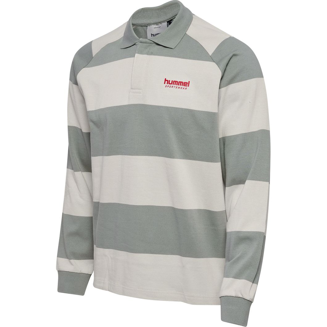 Loose Striped Polo Langarmshirt