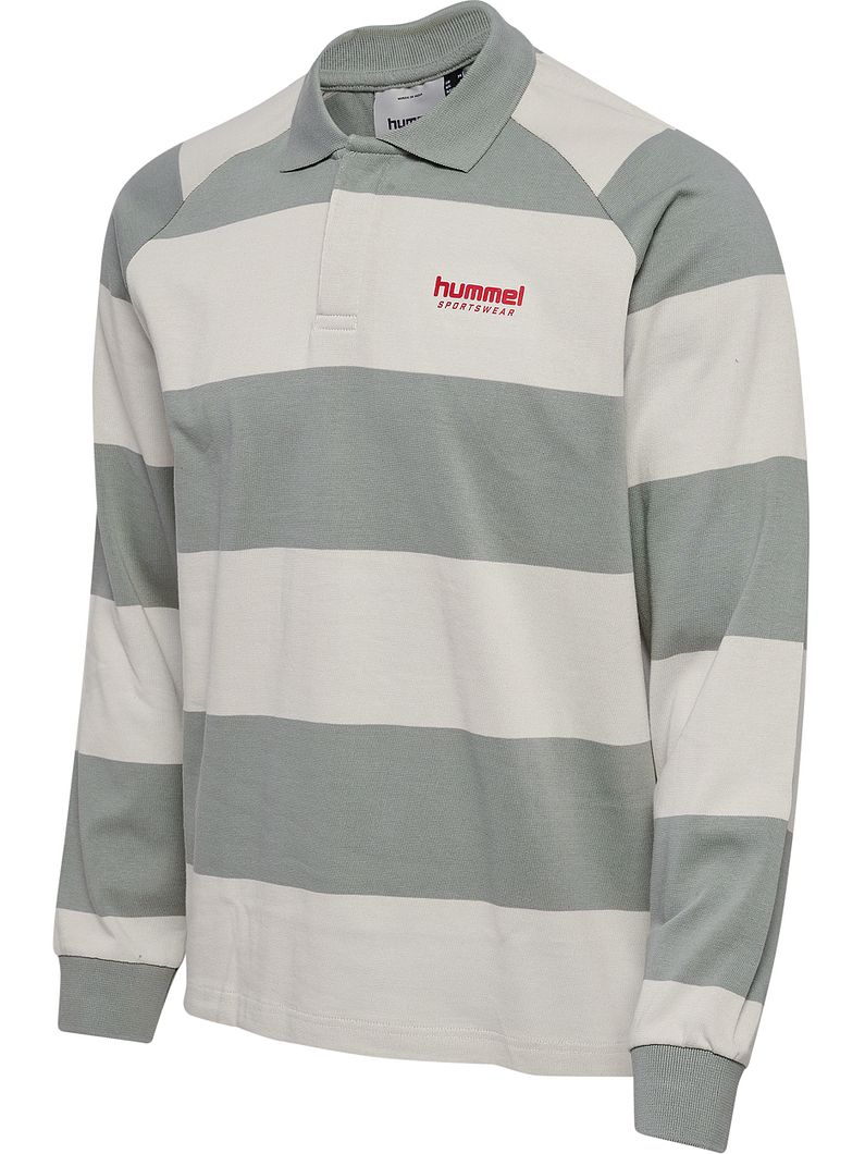 Loose Striped Polo Langarmshirt