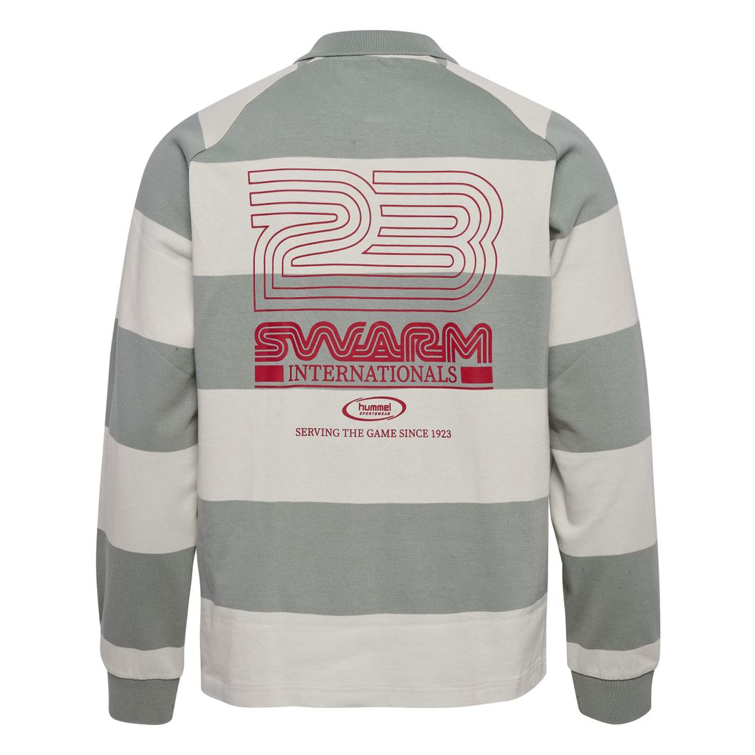 Loose Striped Polo Langarmshirt