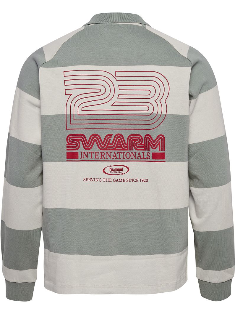 Loose Striped Polo Langarmshirt