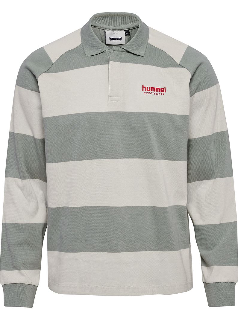 Loose Striped Polo Langarmshirt