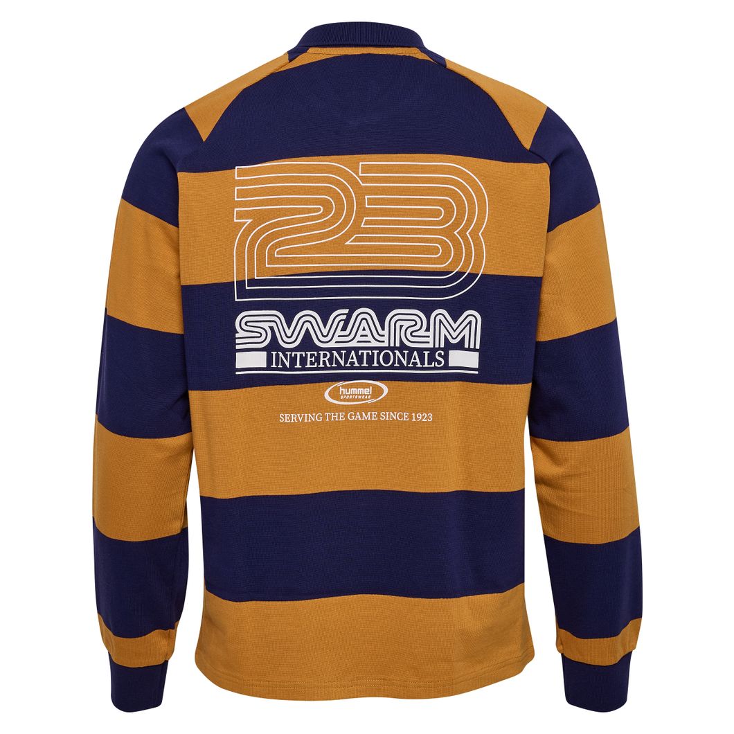 Loose Striped Polo Langarmshirt