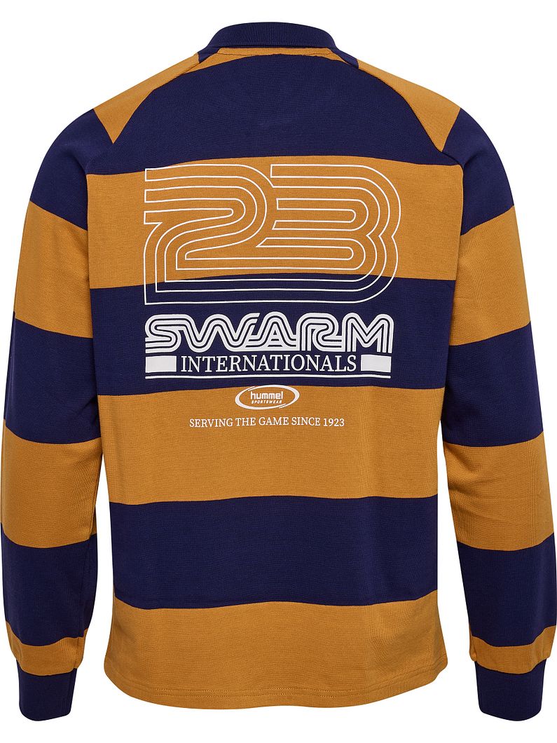 Loose Striped Polo Langarmshirt