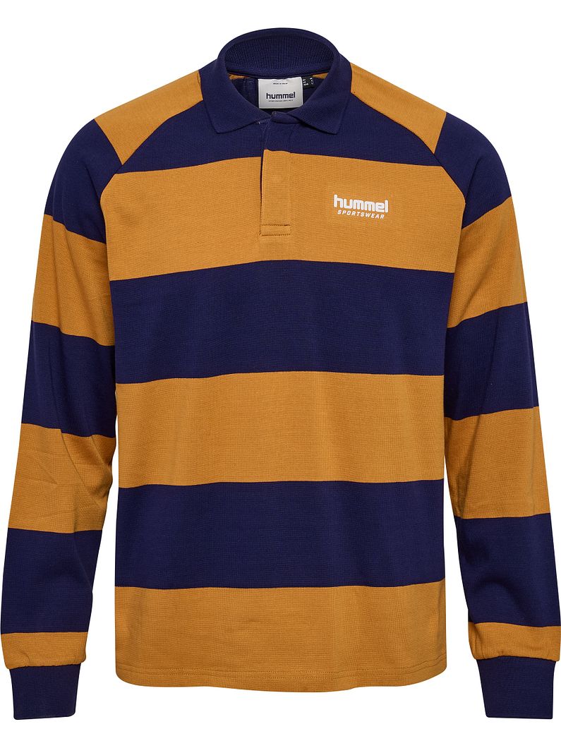 Loose Striped Polo Langarmshirt