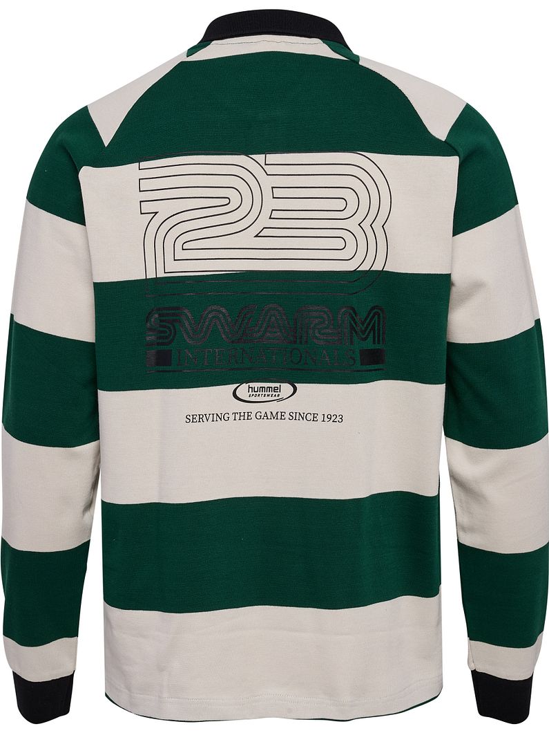 Loose Striped Polo Langarmshirt