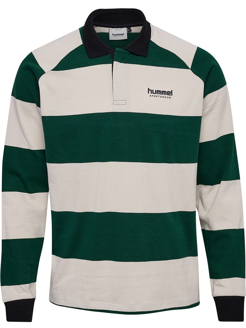 Loose Striped Polo Langarmshirt