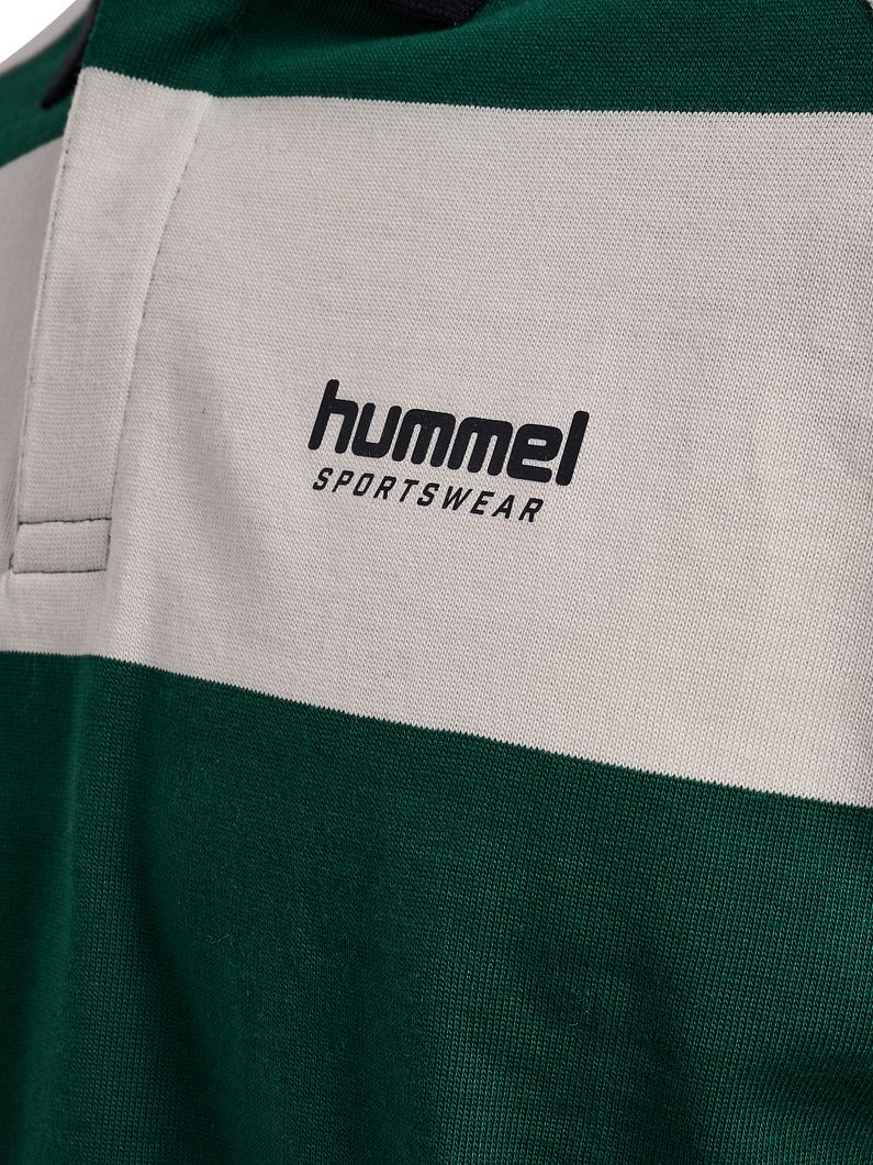 Loose Striped Polo Langarmshirt