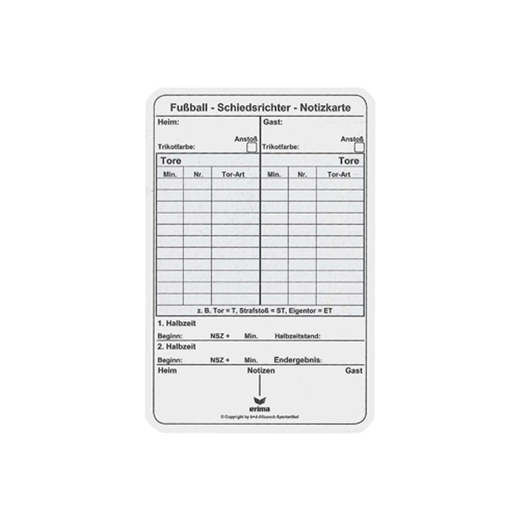 Spielnotizkarten Fussball