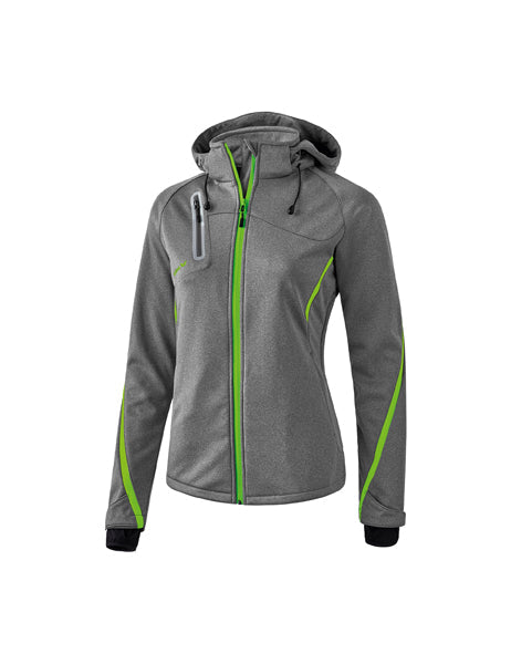 Softshelljacke Function Damen grau melange/green gecko