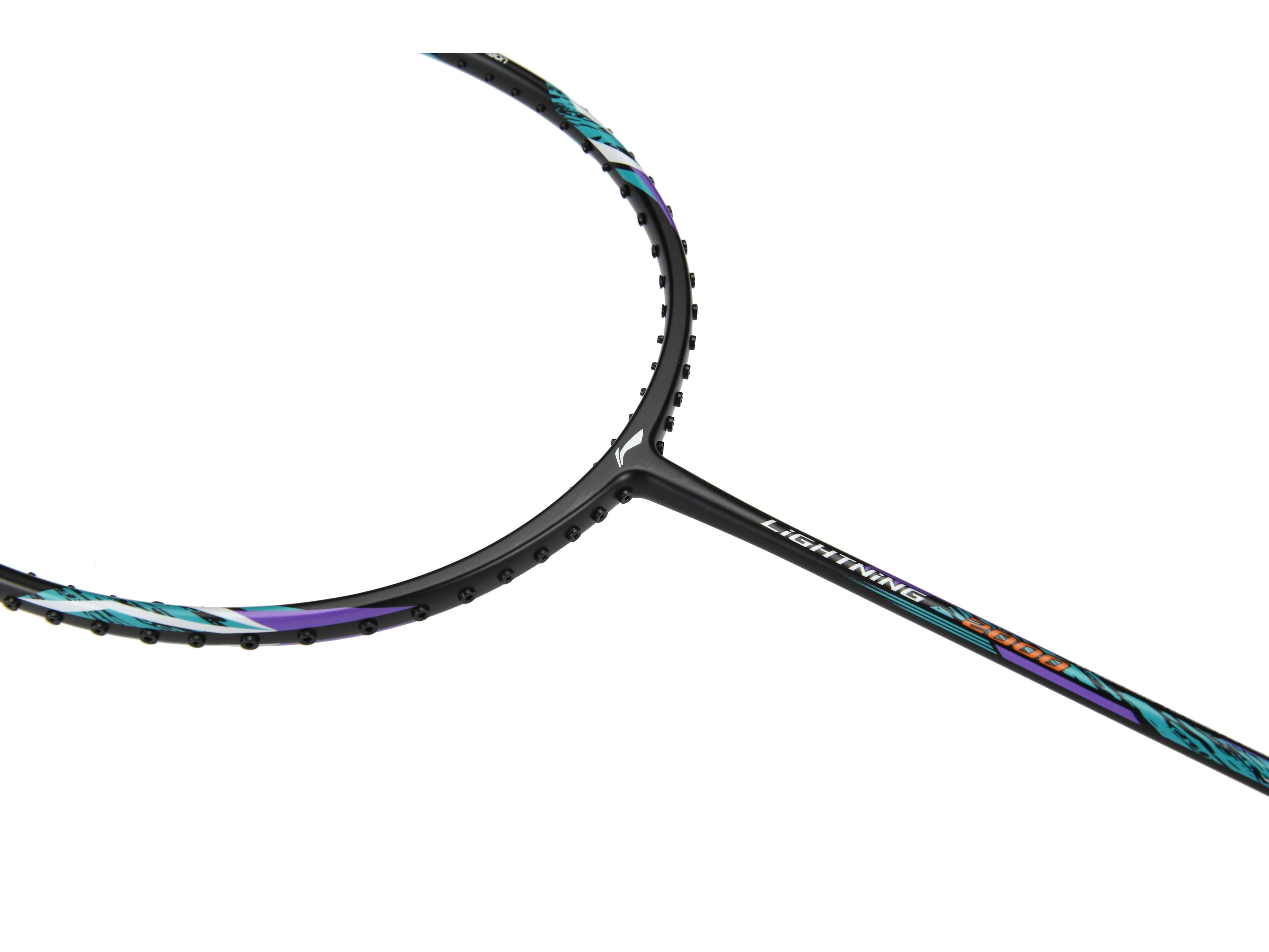 Badmintonschläger Lightning 2000 bespannt Schwarz-Grün - AYPR012-3