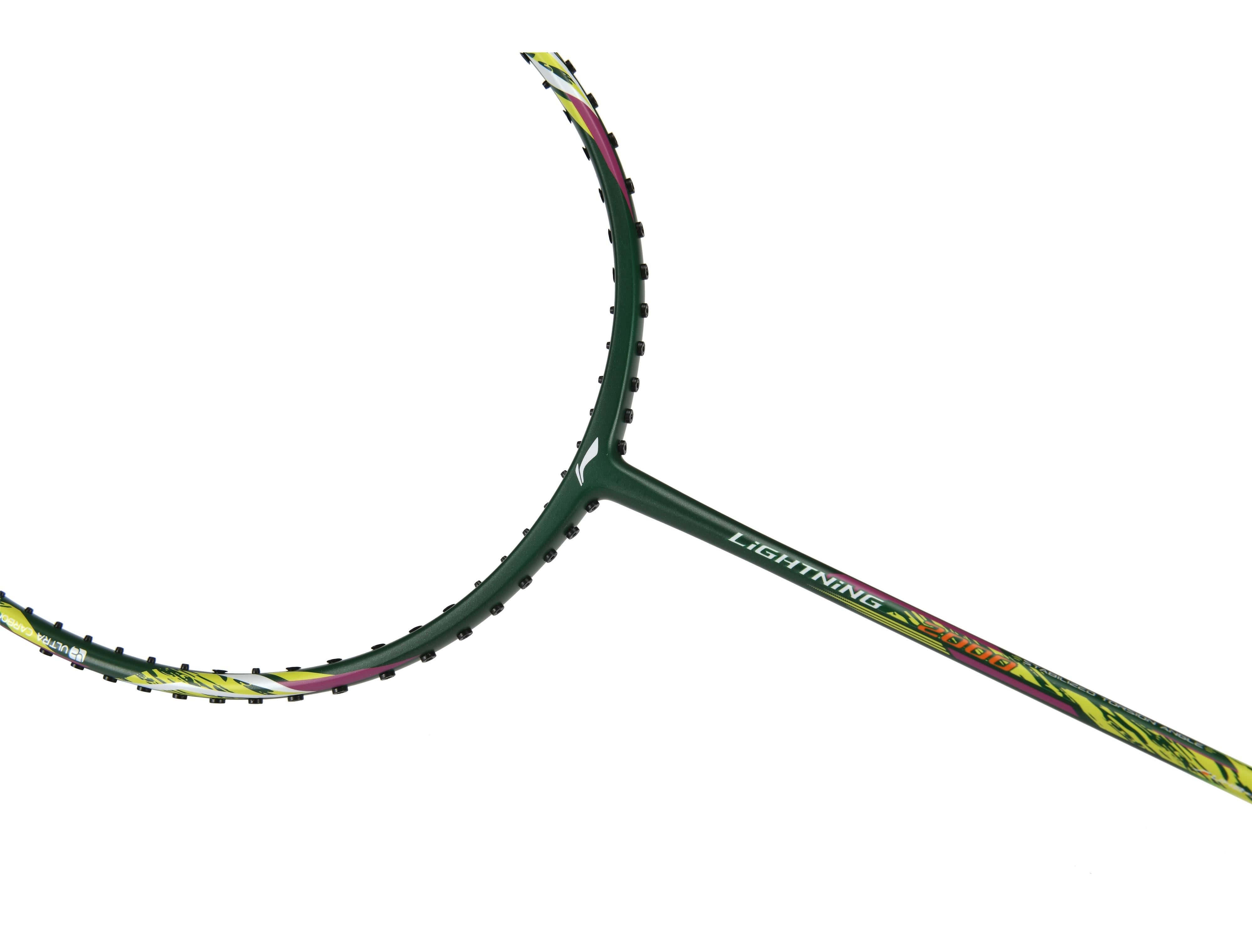 Badmintonschläger Lightning 2000 bespannt Gelb-Grün - AYPR014-3