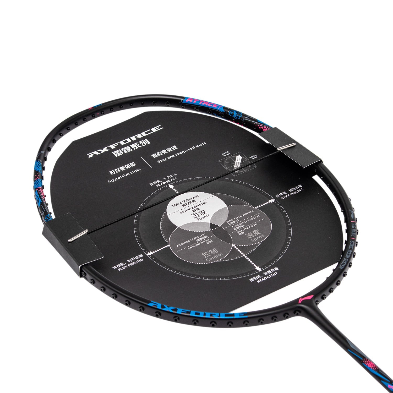Badmintonschläger AXFORCE BIGBANG (7U) schwarz - unbespannt - AYPS273-1/AYPT289-7