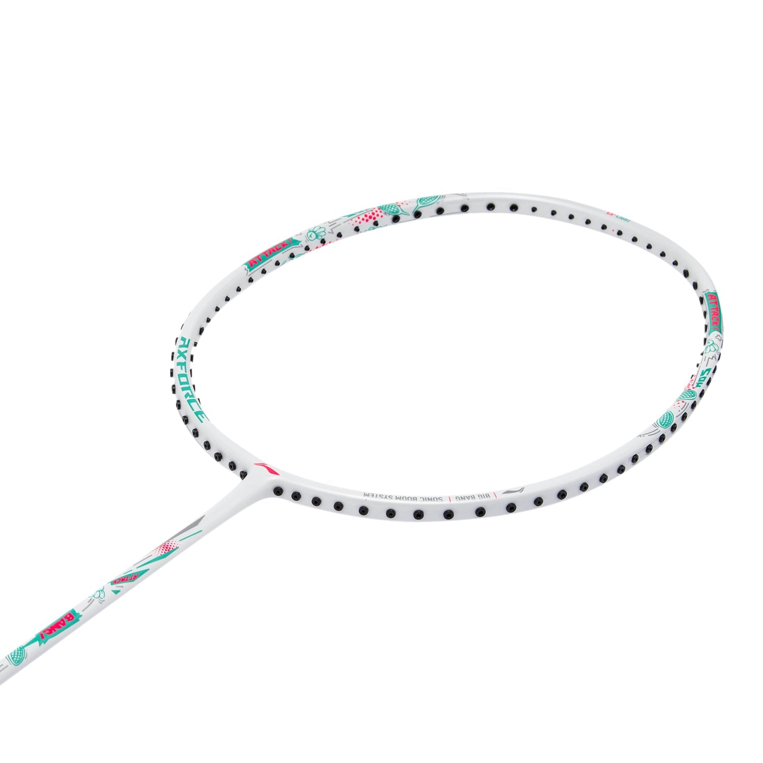 Badmintonschläger AXFORCE BIGBANG (7U) weiß - unbespannt - AYPS275-1/AYPT291-7