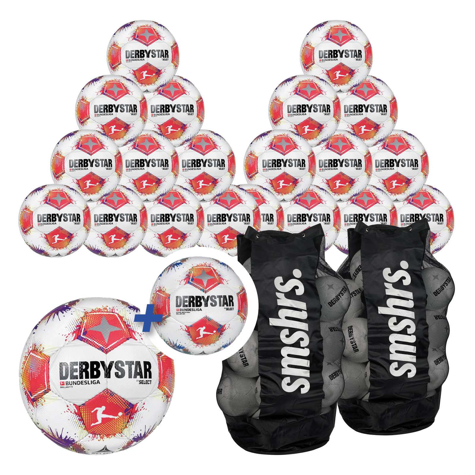 Derbystar 20er Ballpaket Bundesliga Brillant TT v25 inkl. 2x Ballsack + Original Bundesliga Spielball 25/26