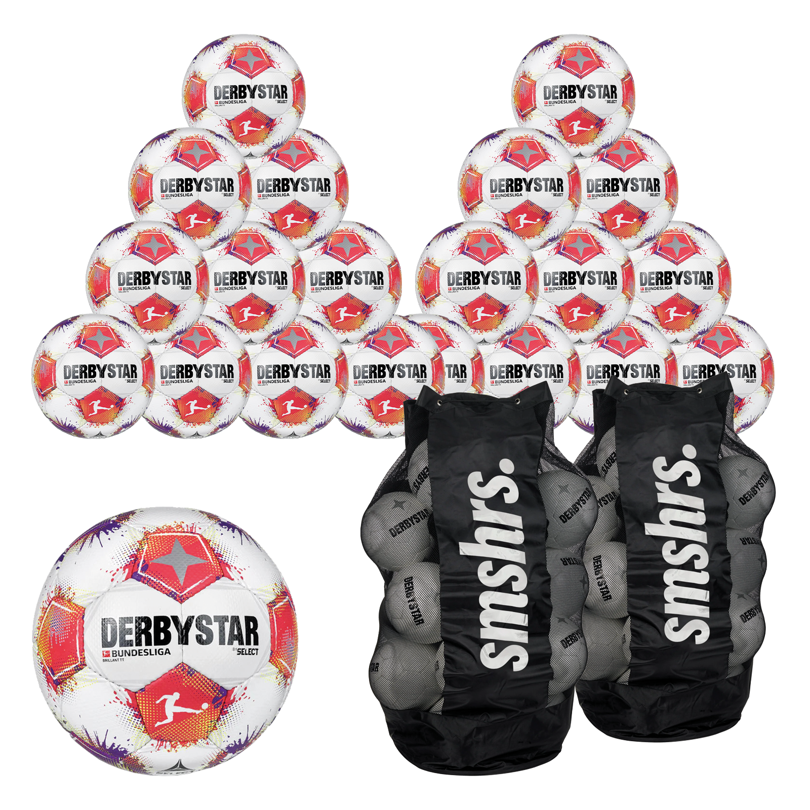 Derbystar 20er Ballpaket Bundesliga Brillant TT v25 inkl. 2x Ballsack