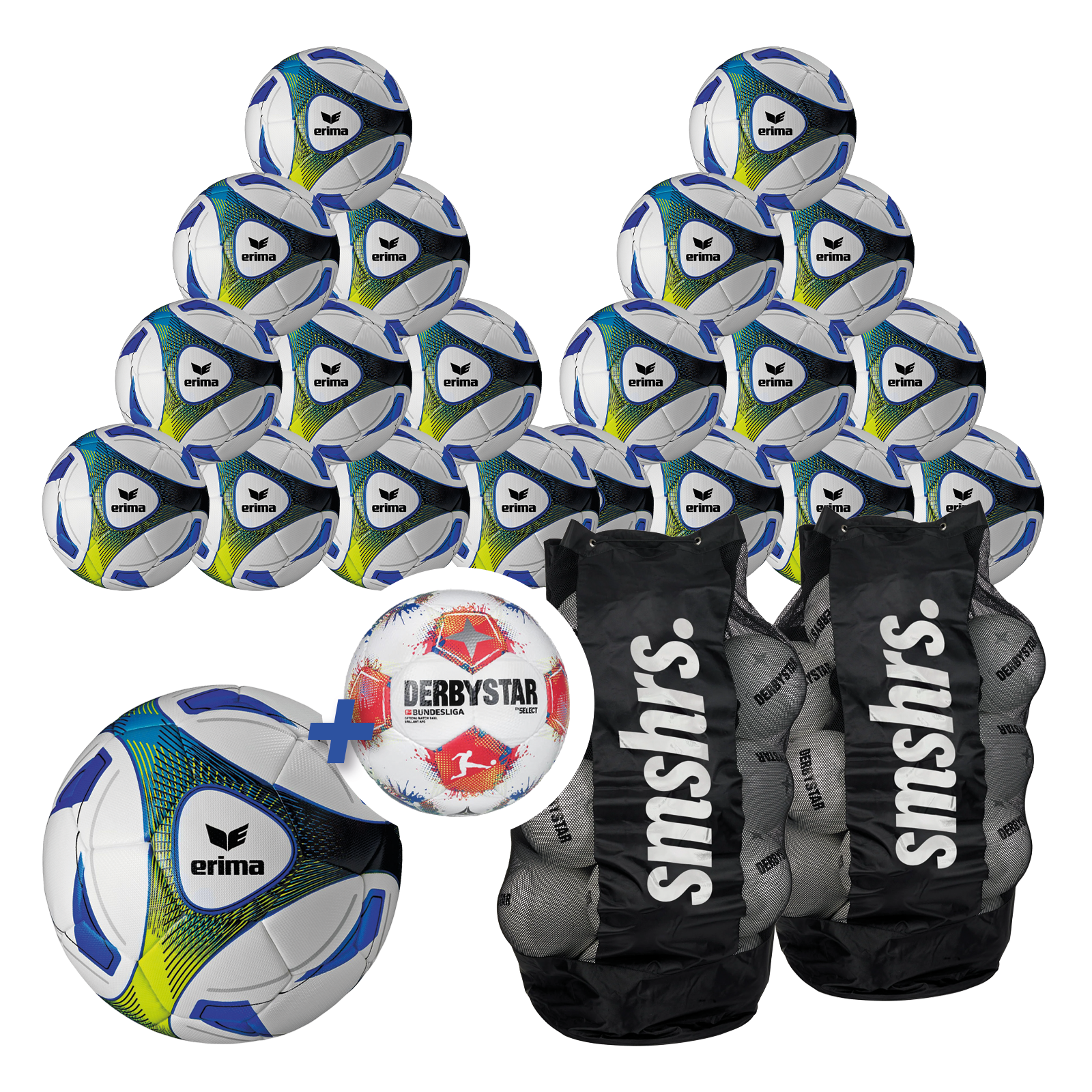 Erima Hybrid 20er Ballpaket inkl. 2x Ballsack + Original Bundesligaspielball 25/26
