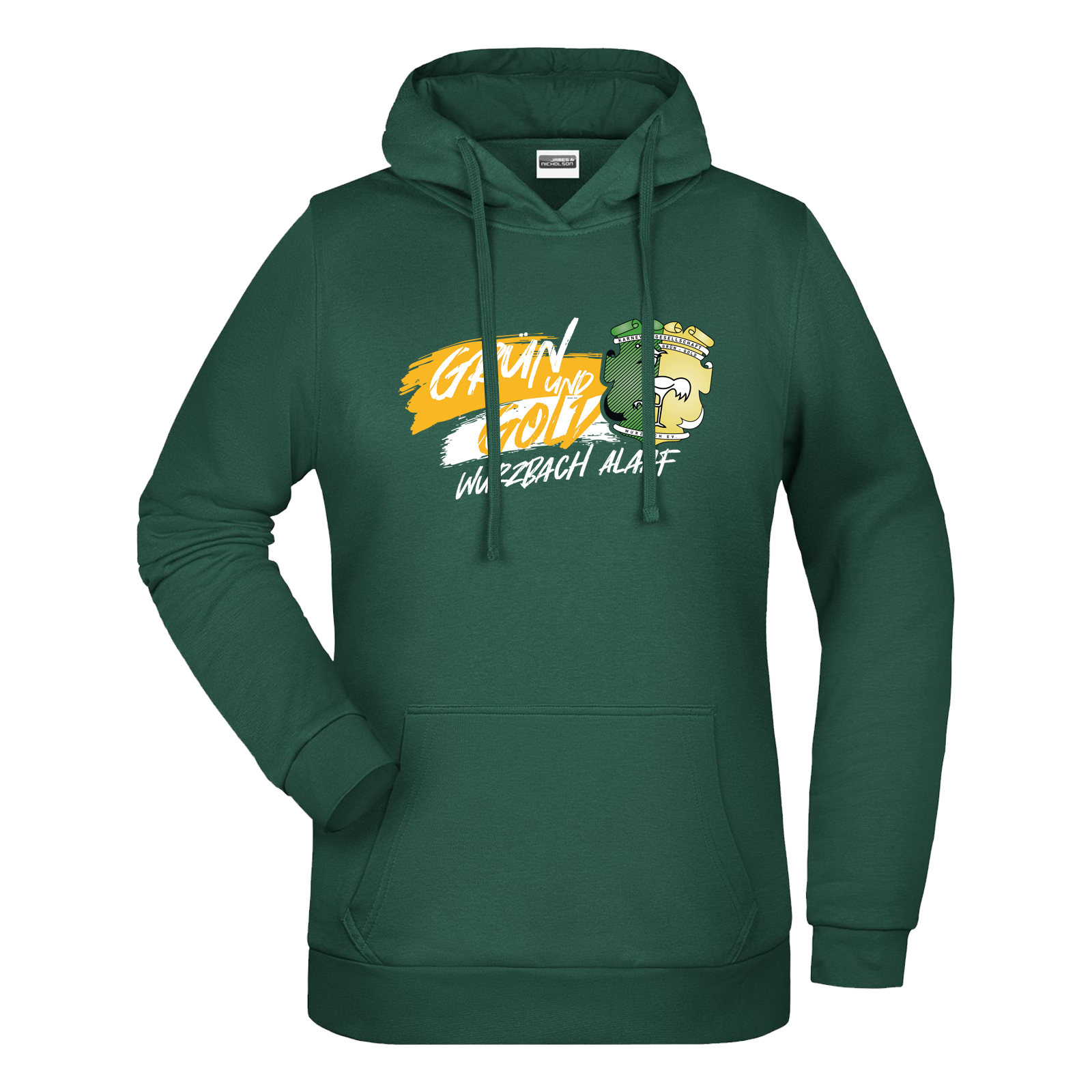 Grün-Gold Wurzbach Hoodie "Alaaf" Damen