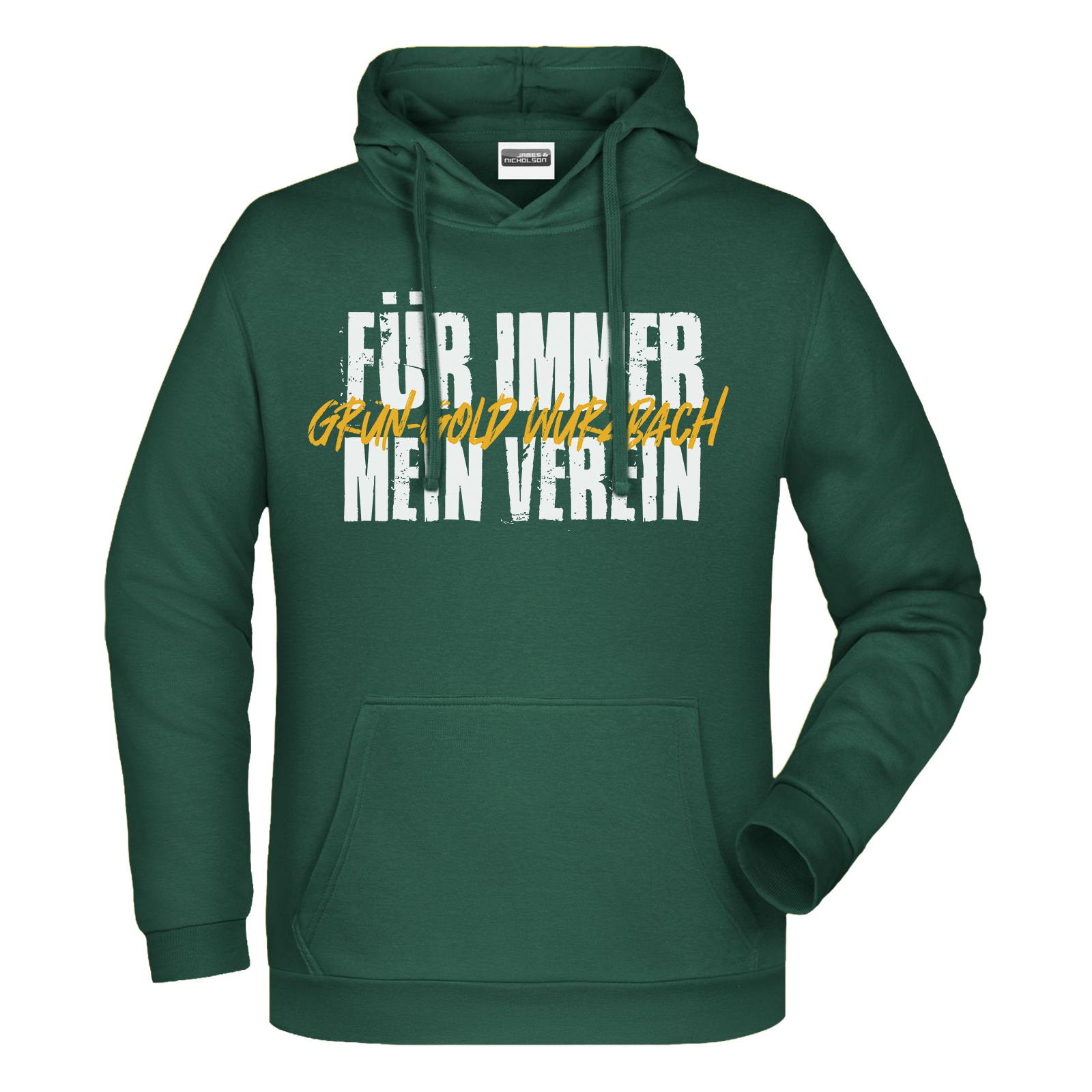 Grün-Gold Wurzbach Hoodie "Für Immer"