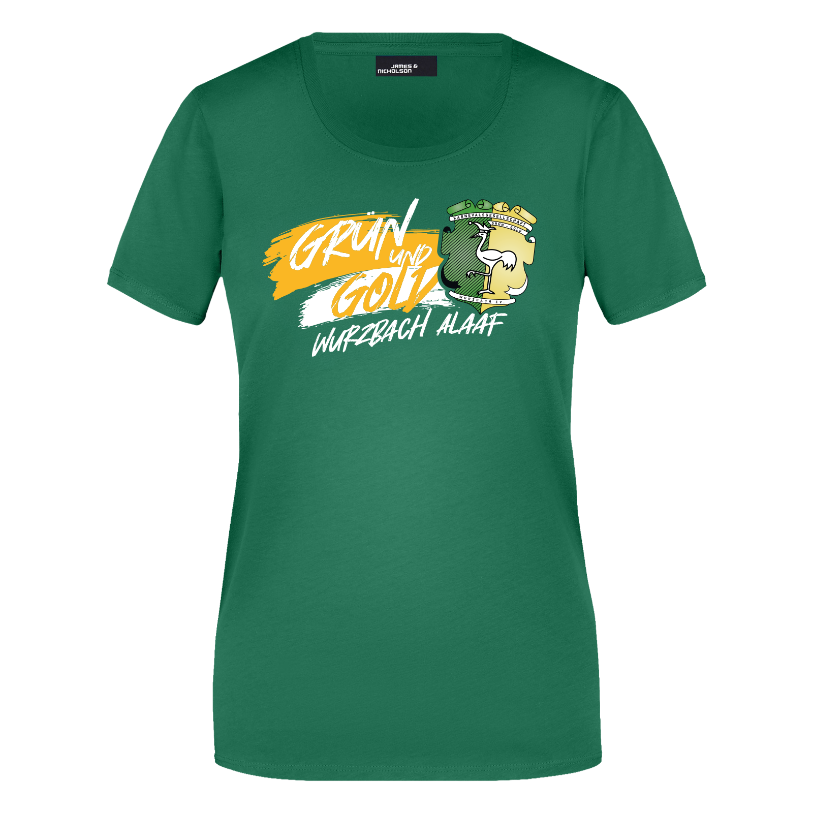 Grün-Gold Wurzbach T-Shirt "Alaaf" Damen