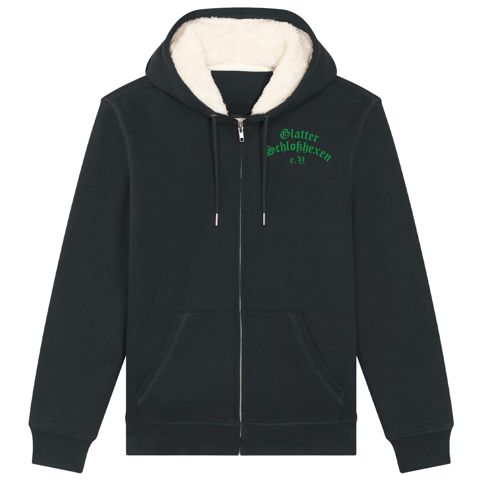 Glatter Schlosshexen Unisex-Zip-Hoodie mit Sherpa-Futter