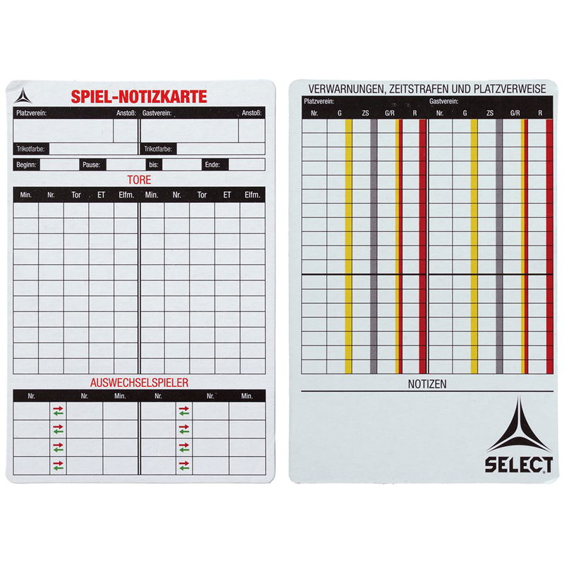 Select Spielnotizkarten